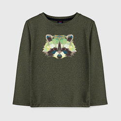 Лонгслив хлопковый детский Милый енотик, цвет: меланж-хаки