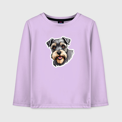 Детский лонгслив Классный цвергшнауцер / Лаванда – фото 1