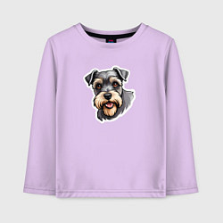Лонгслив хлопковый детский Классный цвергшнауцер, цвет: лаванда