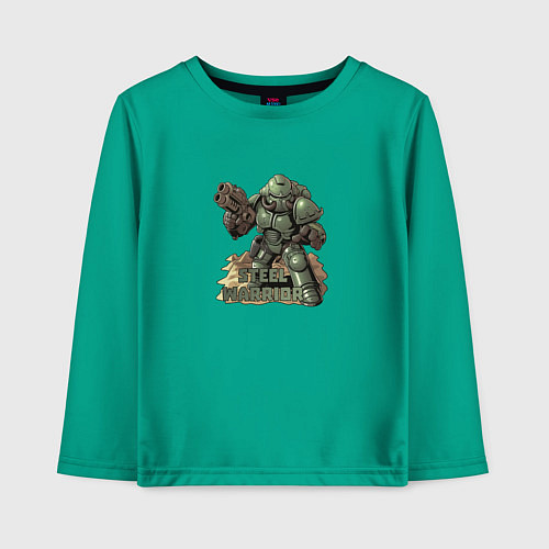 Детский лонгслив Стальной воин / Зеленый – фото 1