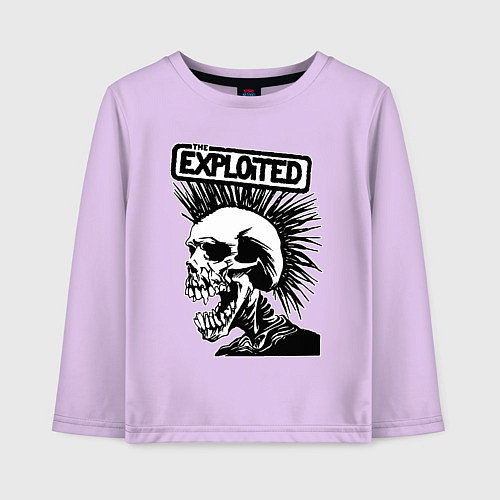 Детский лонгслив The exploited - punk skull / Лаванда – фото 1