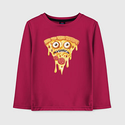 Лонгслив хлопковый детский Pizza face, цвет: маджента