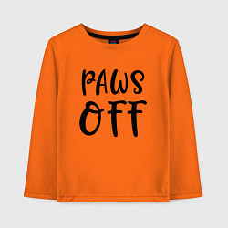 Лонгслив хлопковый детский Лапы прочь - предупреждение, цвет: оранжевый