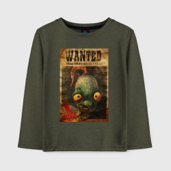 Лонгслив хлопковый детский Oddworld - wanted, цвет: меланж-хаки