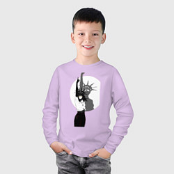 Лонгслив хлопковый детский Человек-бензопила Йор, цвет: лаванда — фото 2