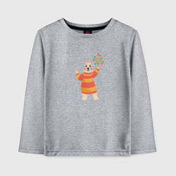 Лонгслив хлопковый детский Белый медведик, цвет: меланж