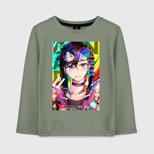 Детский лонгслив Дандадан: Момо Аясэ / Авокадо – фото 1