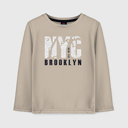 Лонгслив хлопковый детский NYC - Brooklyn, цвет: миндальный