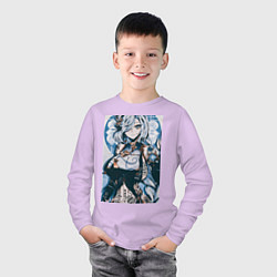 Лонгслив хлопковый детский Геншин Шэнь Хэ, цвет: лаванда — фото 2