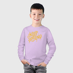 Лонгслив хлопковый детский Keep smiling, цвет: лаванда — фото 2