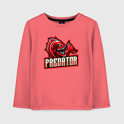 Лонгслив хлопковый детский Рыбка хищник, цвет: коралловый