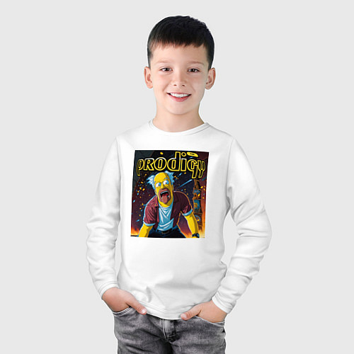 Детский лонгслив Prodigy by Homer Simpson / Белый – фото 3