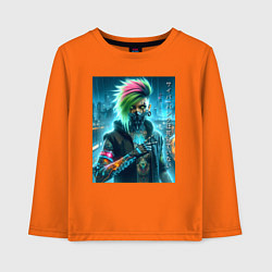Лонгслив хлопковый детский Cool girl - cyberpunks not dead, цвет: оранжевый