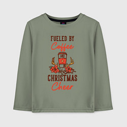 Лонгслив хлопковый детский Christmas Coffee, цвет: авокадо