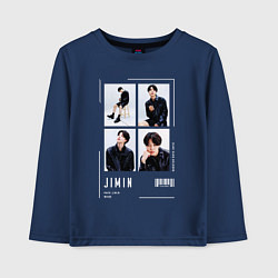 Лонгслив хлопковый детский Jimin bts selfie, цвет: тёмно-синий