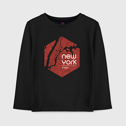 Лонгслив хлопковый детский New York hyped, цвет: черный