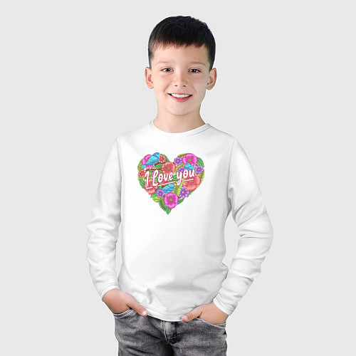 Детский лонгслив Love flowers / Белый – фото 3