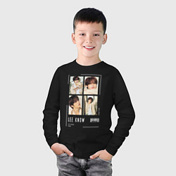 Лонгслив хлопковый детский Lee know stray kids cute, цвет: черный — фото 2