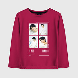 Лонгслив хлопковый детский Han stray kids cute, цвет: маджента