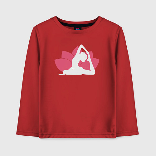 Детский лонгслив Йога лотос / Красный – фото 1