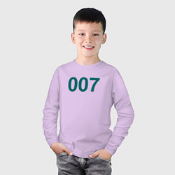 Лонгслив хлопковый детский 007 - Игра в кальмара, цвет: лаванда — фото 2