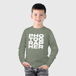 Лонгслив хлопковый детский Фотограф арт, цвет: авокадо — фото 2