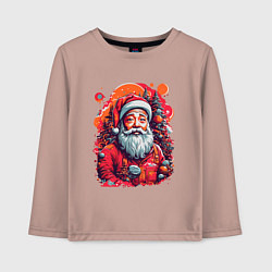 Лонгслив хлопковый детский Санта Клаус, цвет: пыльно-розовый