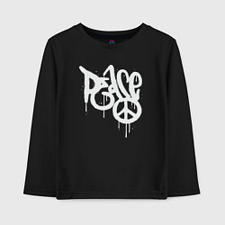 Лонгслив хлопковый детский Peace graffiti, цвет: черный