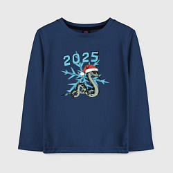 Лонгслив хлопковый детский Ледяной змея 2025, цвет: тёмно-синий