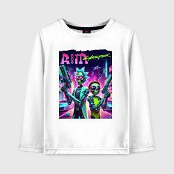 Лонгслив хлопковый детский Rick and Morty - cyberpunk, цвет: белый