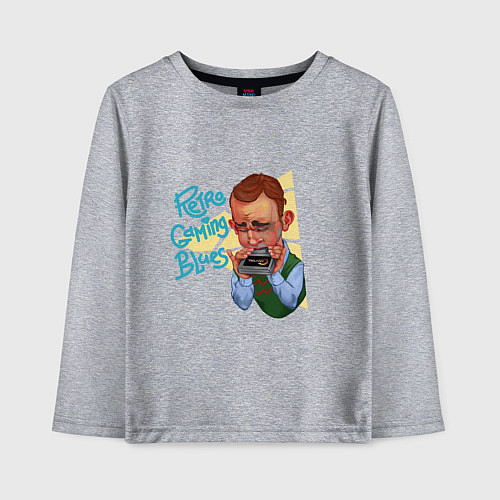 Детский лонгслив Блюз ретрогеймера / Меланж – фото 1