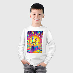 Лонгслив хлопковый детский Rick and Morty - surrealistic fantasy, цвет: белый — фото 2