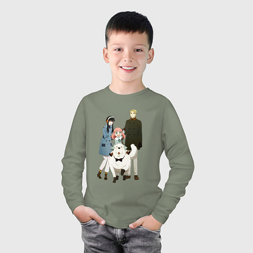 Детский лонгслив Семья шпиона вместе / Авокадо – фото 3