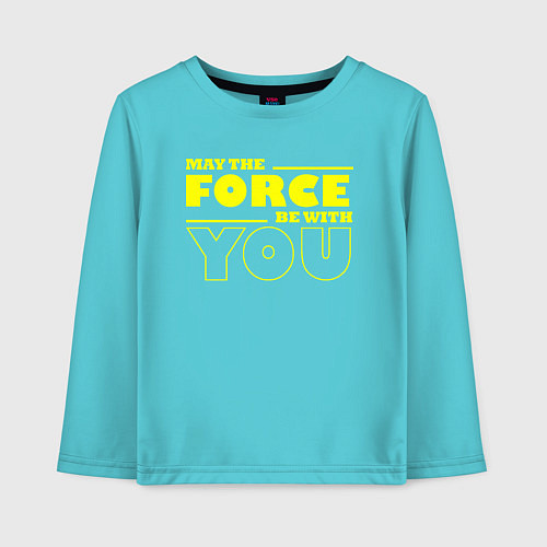 Детский лонгслив May the force be with you Star wars / Бирюзовый – фото 1