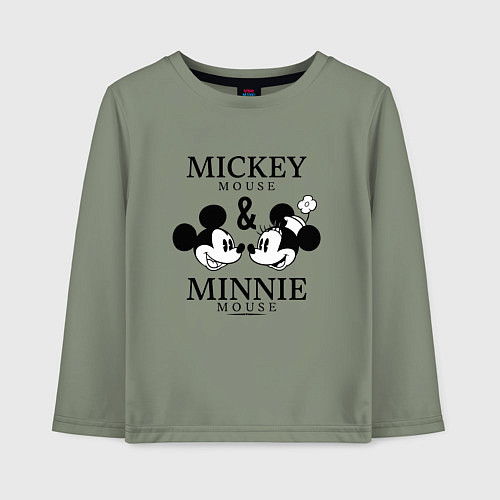 Детский лонгслив Микки и Минни Маус / Авокадо – фото 1