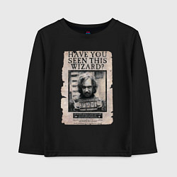 Лонгслив хлопковый детский Сириус Блэк - Гарри Поттер, цвет: черный