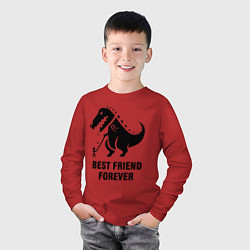 Лонгслив хлопковый детский Godzilla best friend, цвет: красный — фото 2