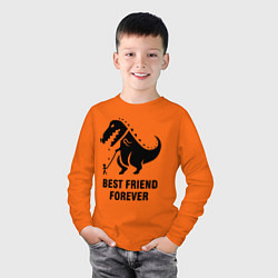 Лонгслив хлопковый детский Godzilla best friend, цвет: оранжевый — фото 2