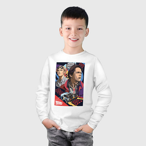 Детский лонгслив Marty and doc / Белый – фото 3