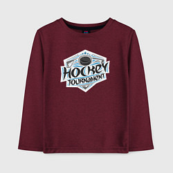 Лонгслив хлопковый детский Хоккейный турнир, цвет: меланж-бордовый