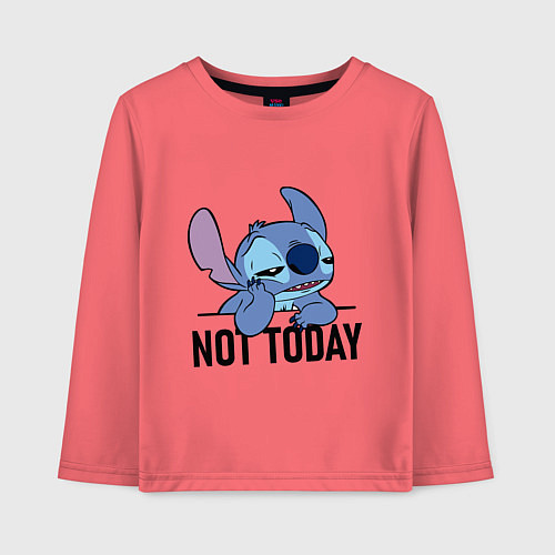 Детский лонгслив Не сегодня Стич / Коралловый – фото 1