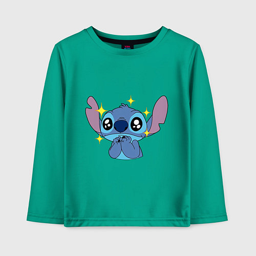 Детский лонгслив Stitch stars / Зеленый – фото 1