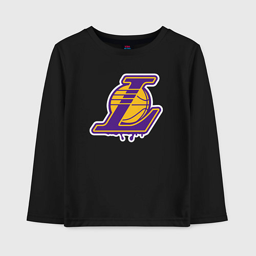 Детский лонгслив Lakers team / Черный – фото 1