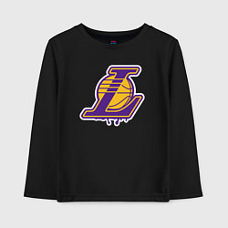 Лонгслив хлопковый детский Lakers team, цвет: черный