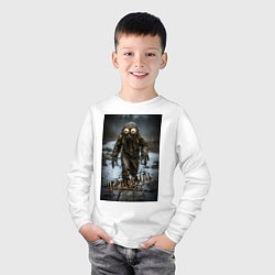Лонгслив хлопковый детский Человек в чернобыле, цвет: белый — фото 2