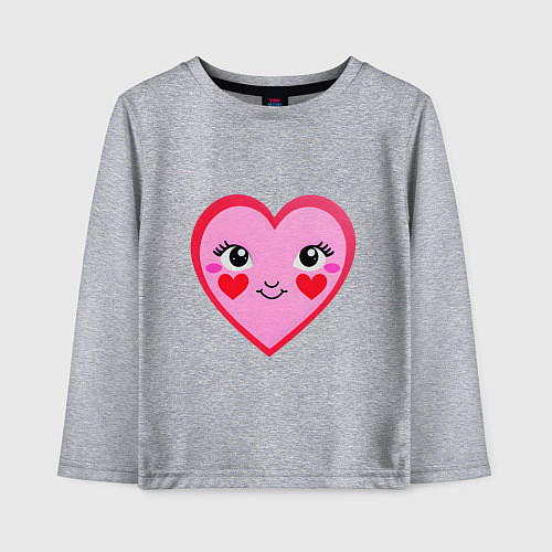 Детский лонгслив Сердечко с глазками / Меланж – фото 1
