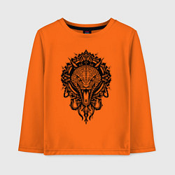 Лонгслив хлопковый детский Графичная змея, цвет: оранжевый