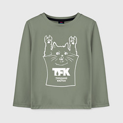Лонгслив хлопковый детский Thousand Foot Krutch - cat rock, цвет: авокадо