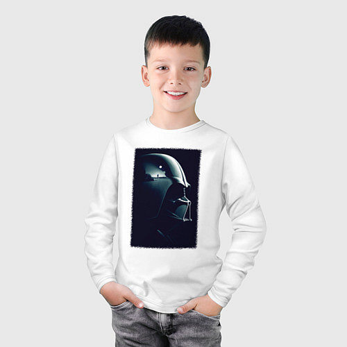 Детский лонгслив Мысли вейдера / Белый – фото 3