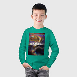 Лонгслив хлопковый детский Арт Soul, цвет: зеленый — фото 2